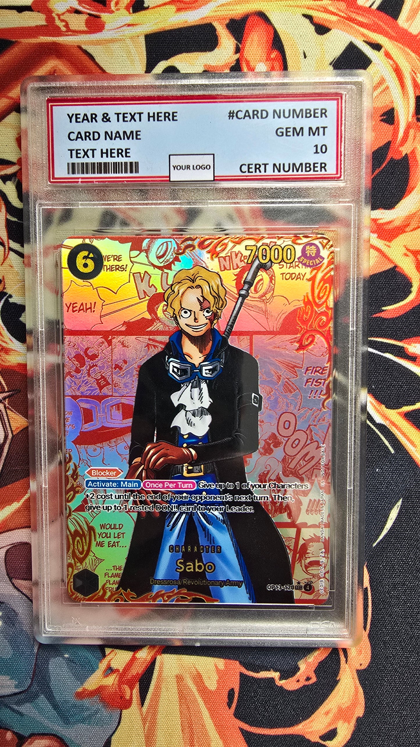 Graded PSA 10 Style One Piece TCG OP01 - EB04 Manga High Quality Textured Cards English Card Proxy