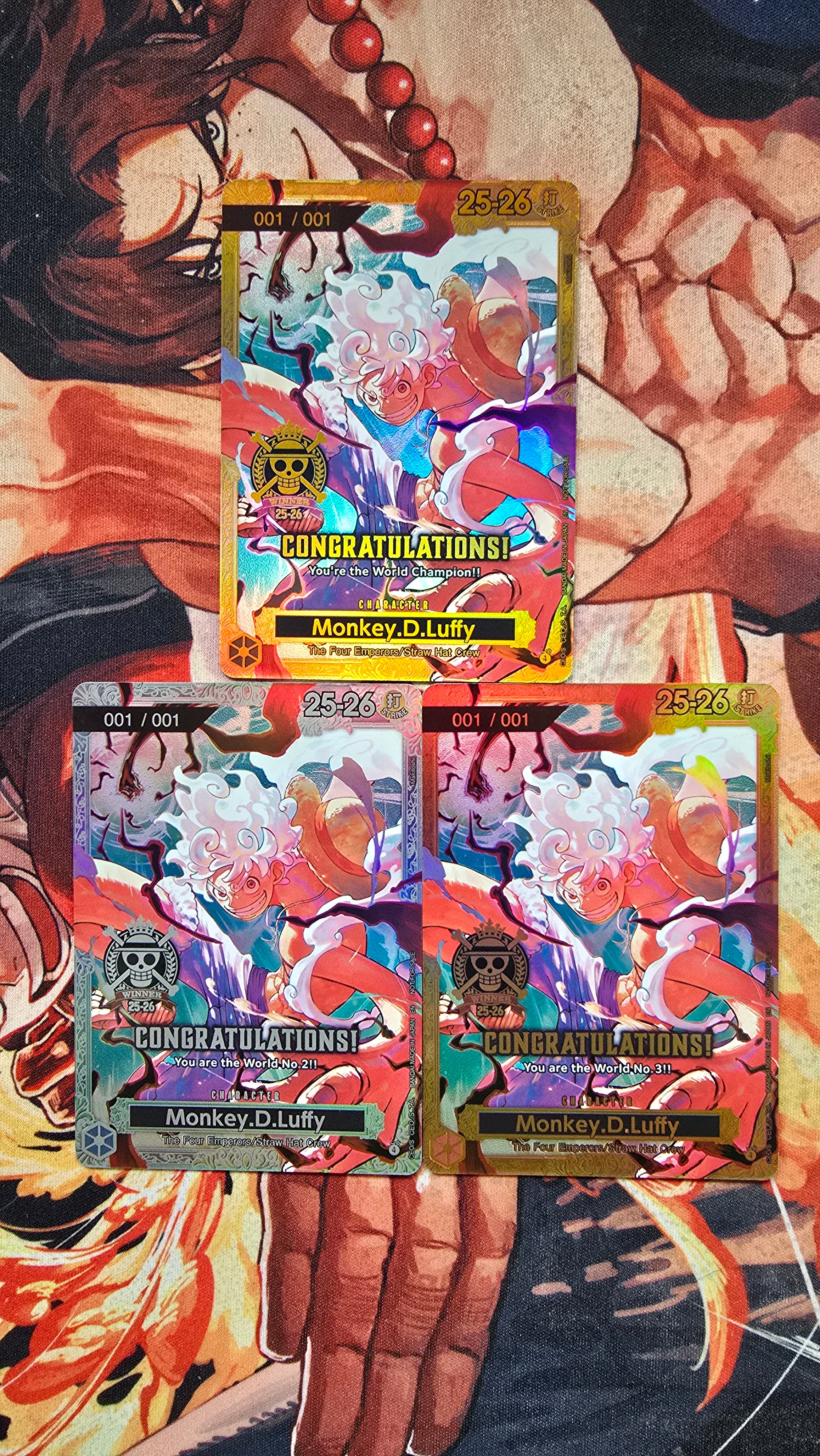 3 Card Bundle - 1st 2nd & 3rd Place Monkey D Luffy 2025-2026 World