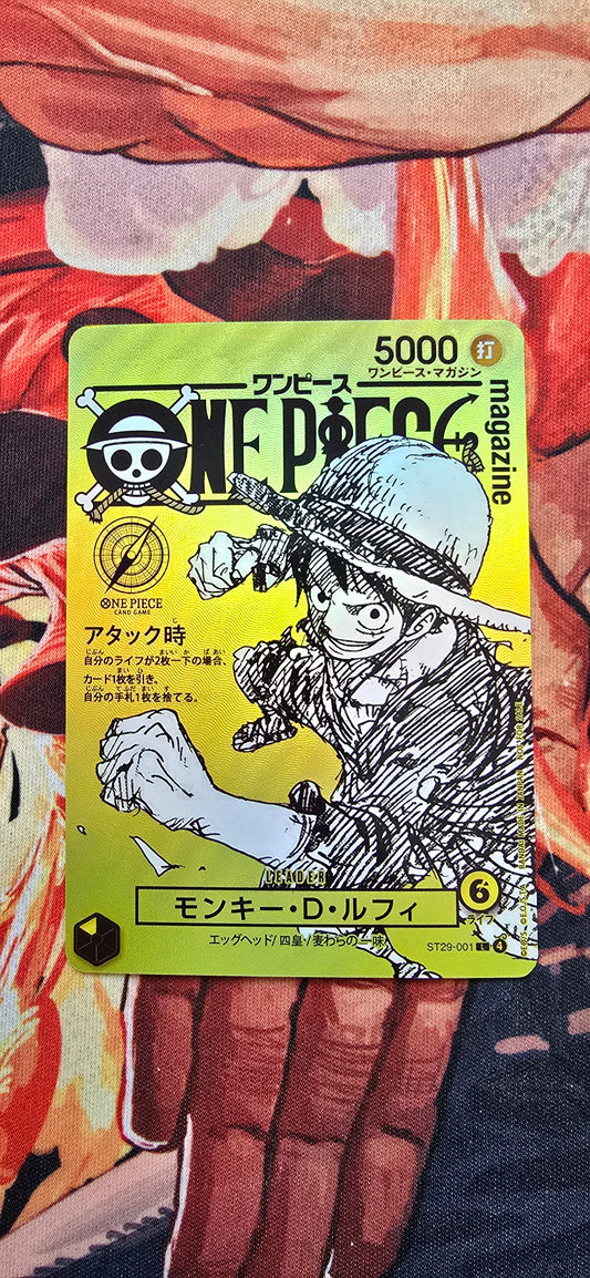 Magazine Promo Monkey D Luffy ST29-001 Textured One Piece Card Game OP TCG Proxy Japanese