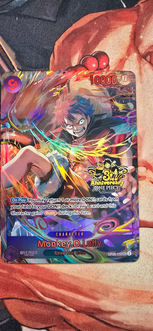 PREORDER Monkey D Luffy 3rd Anniversary One Piece TCG Textured Custom Made Proxy Card