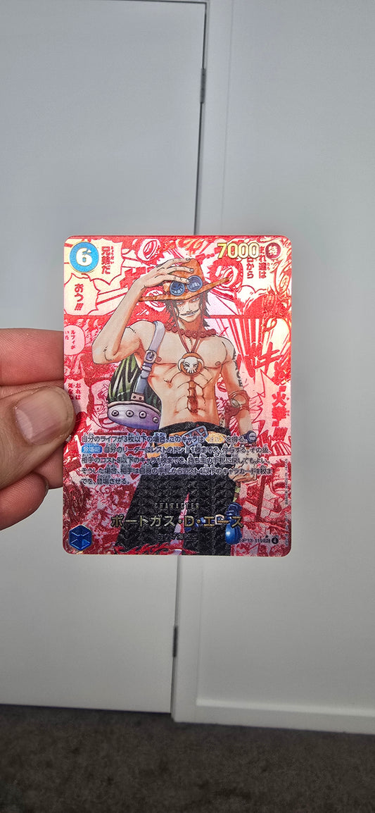 OP13 Portgas D Ace Red Manga One Piece TCG Japanese Premium Textured Proxy Card