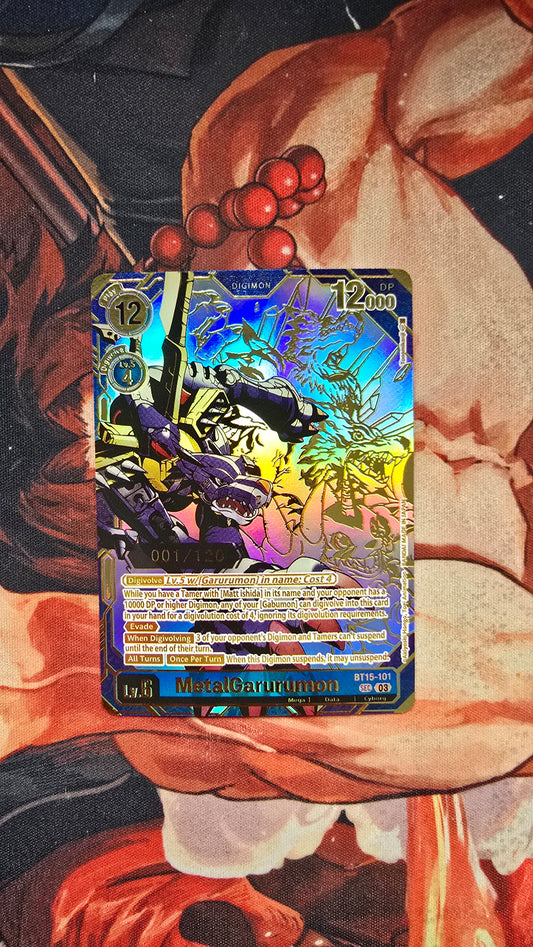 MetalGarurumon Numbered BT15 SEC Digimon Premium TCG Custom Made Proxy