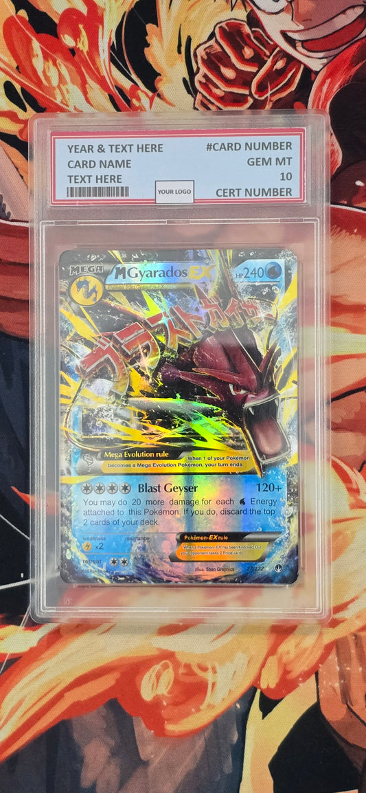 Graded PSA Style Mega Gyarados EX 22/122 Breakpoint Holo Pokemon Proxy Card Slab