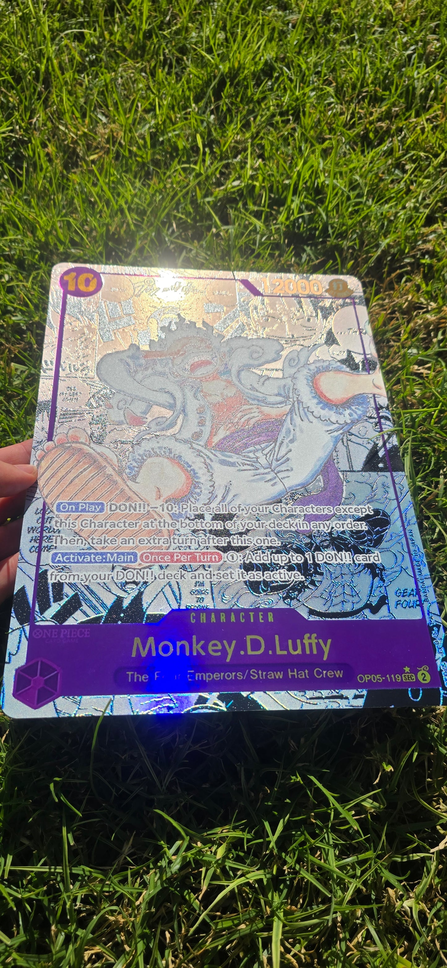 Made-to-order: A4 JUMBO Gear 5 Monkey D Luffy OP05 One Piece Card Game Premium Quality Textured Card