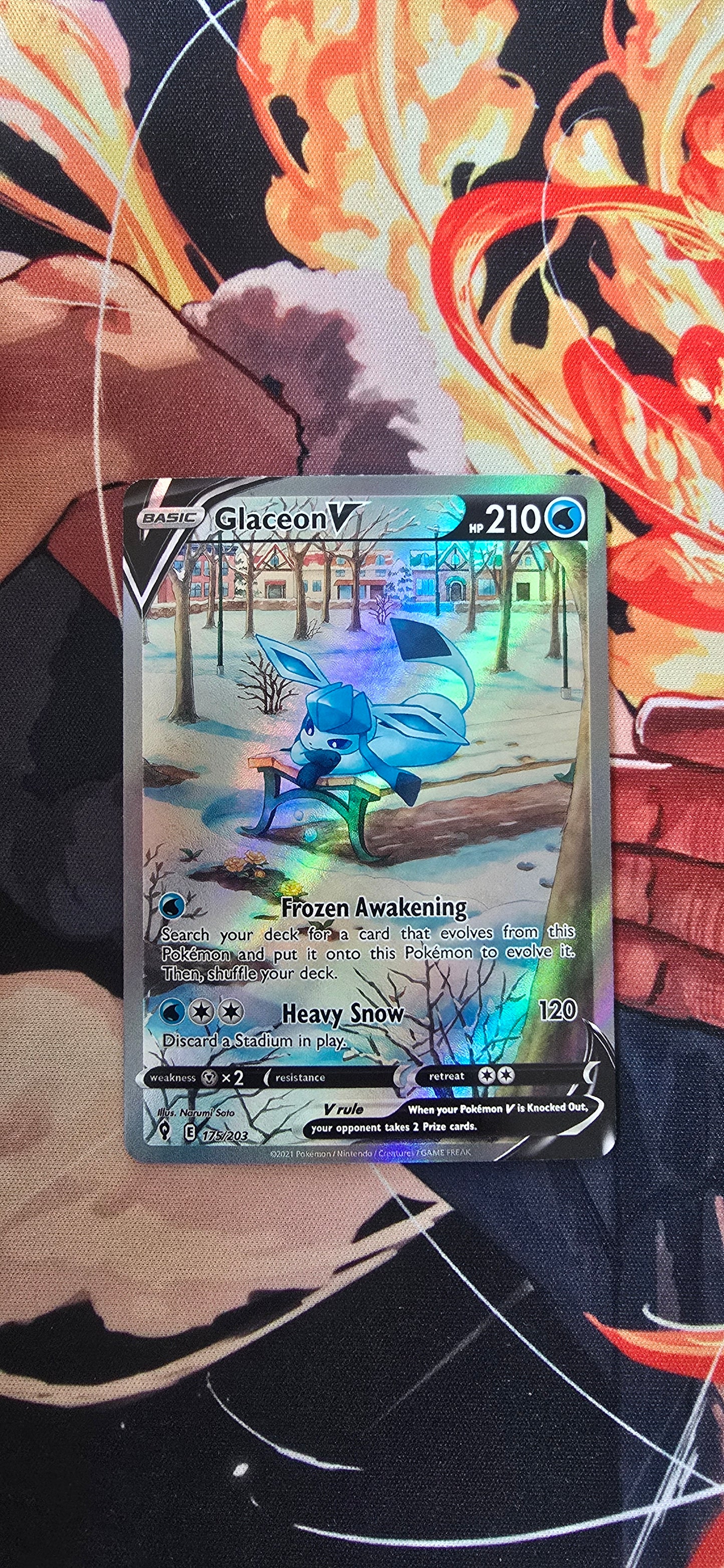 Glaceon V #175 Alternative Art Evolving Skies Textured Pokemon TCG Card Proxy