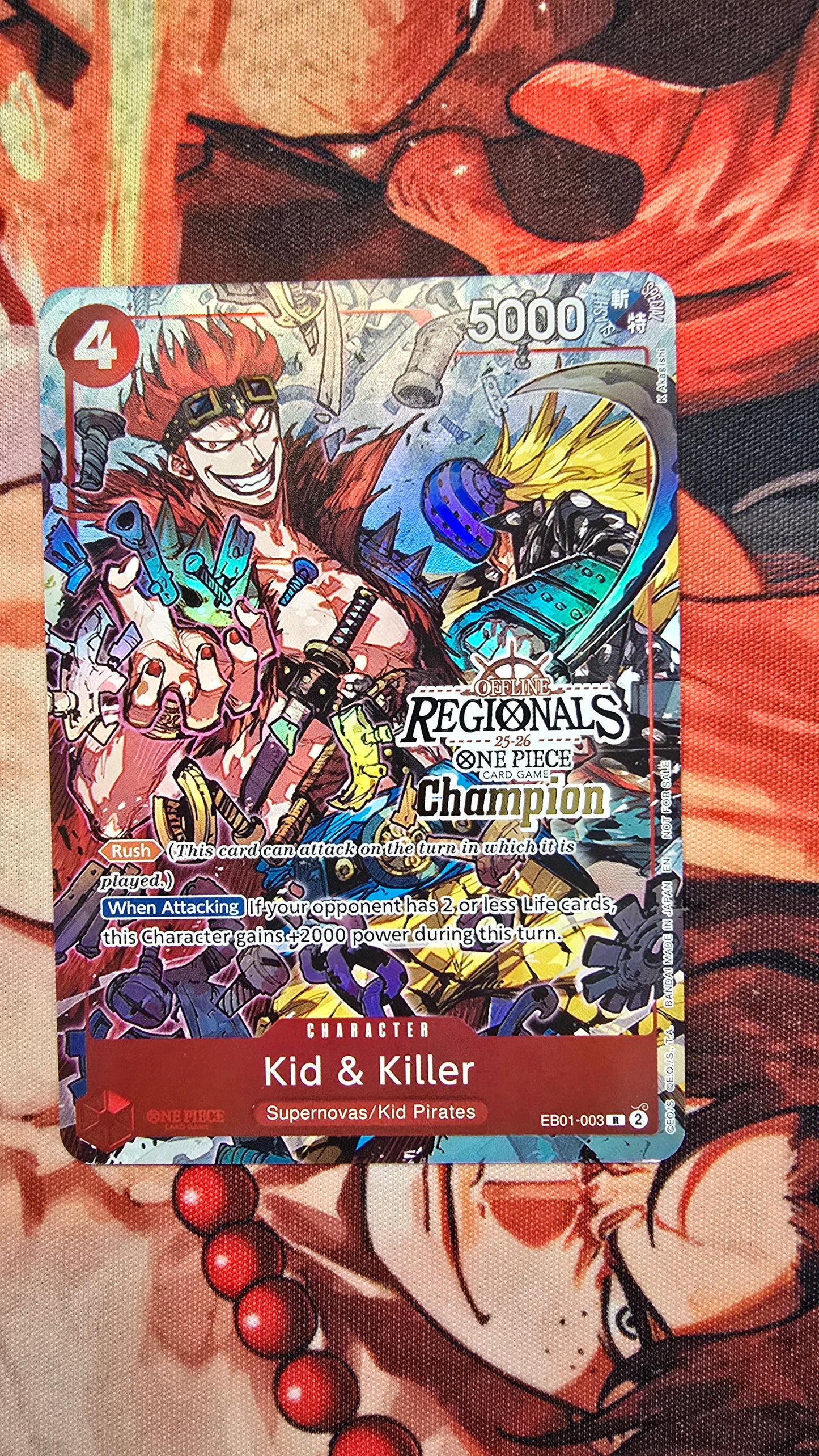 Kid & Killer Champion Offline Regional One Piece TCG Textured Promo Custom Made Cards