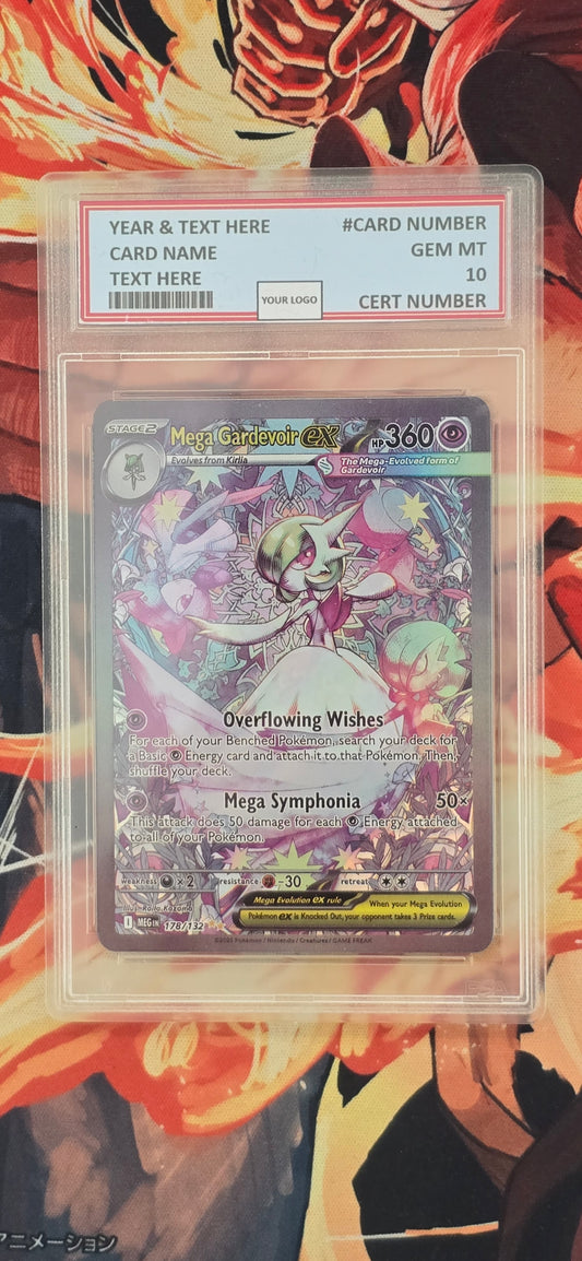 Graded PSA Style Mega Gardevoir EX Pokemon TCG English Card Proxy Slab