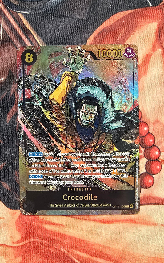 Crocodile OP14-120 Alt Art SEC Premium Holo One Piece TCG Proxy Card