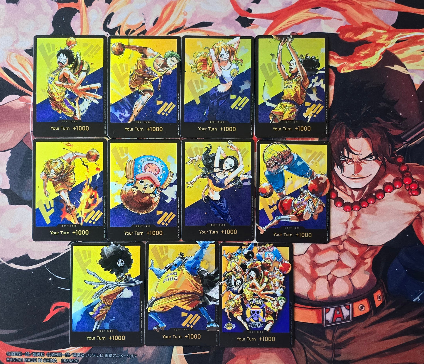 11 Card Bundle: LA Lakers x One Piece Custom Made DON Cards Premium Quality Textured
