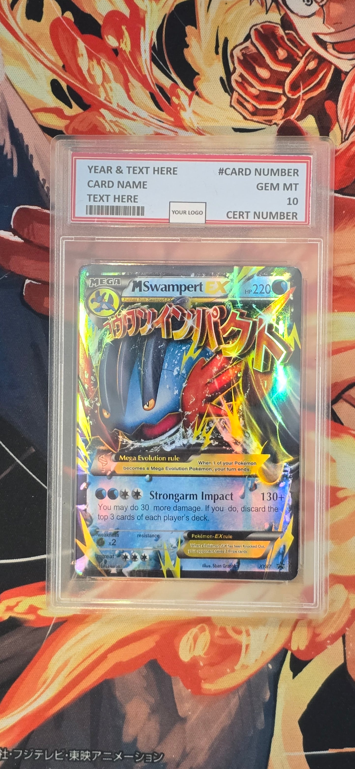 Graded PSA Style Mega Swampert EX Black Star Promo XY87 Ultra Holo Pokemon Proxy Card Slab