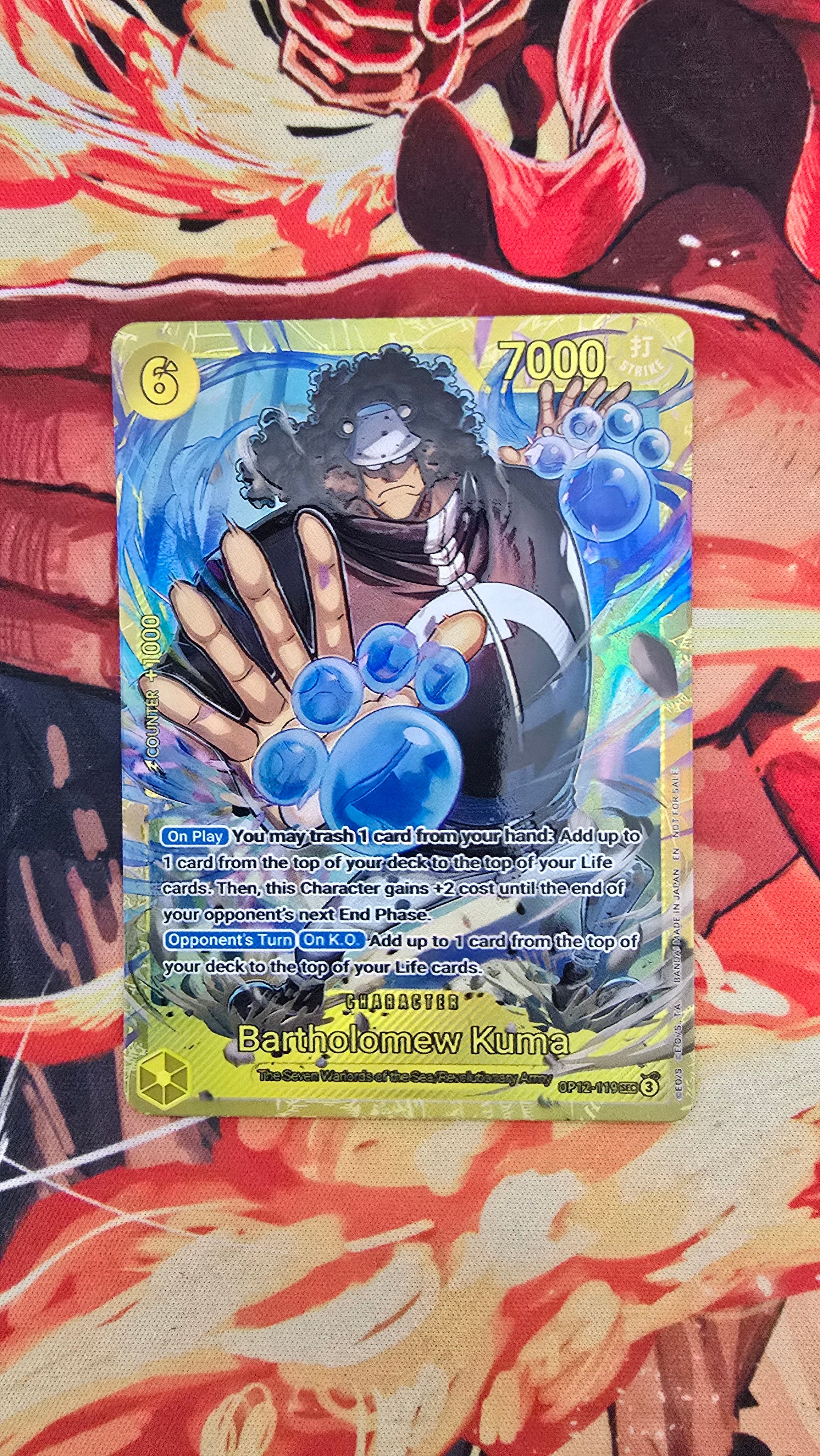 Bartholomew Kuma OP12 Textured Holo One Piece TCG Proxy Card – OP