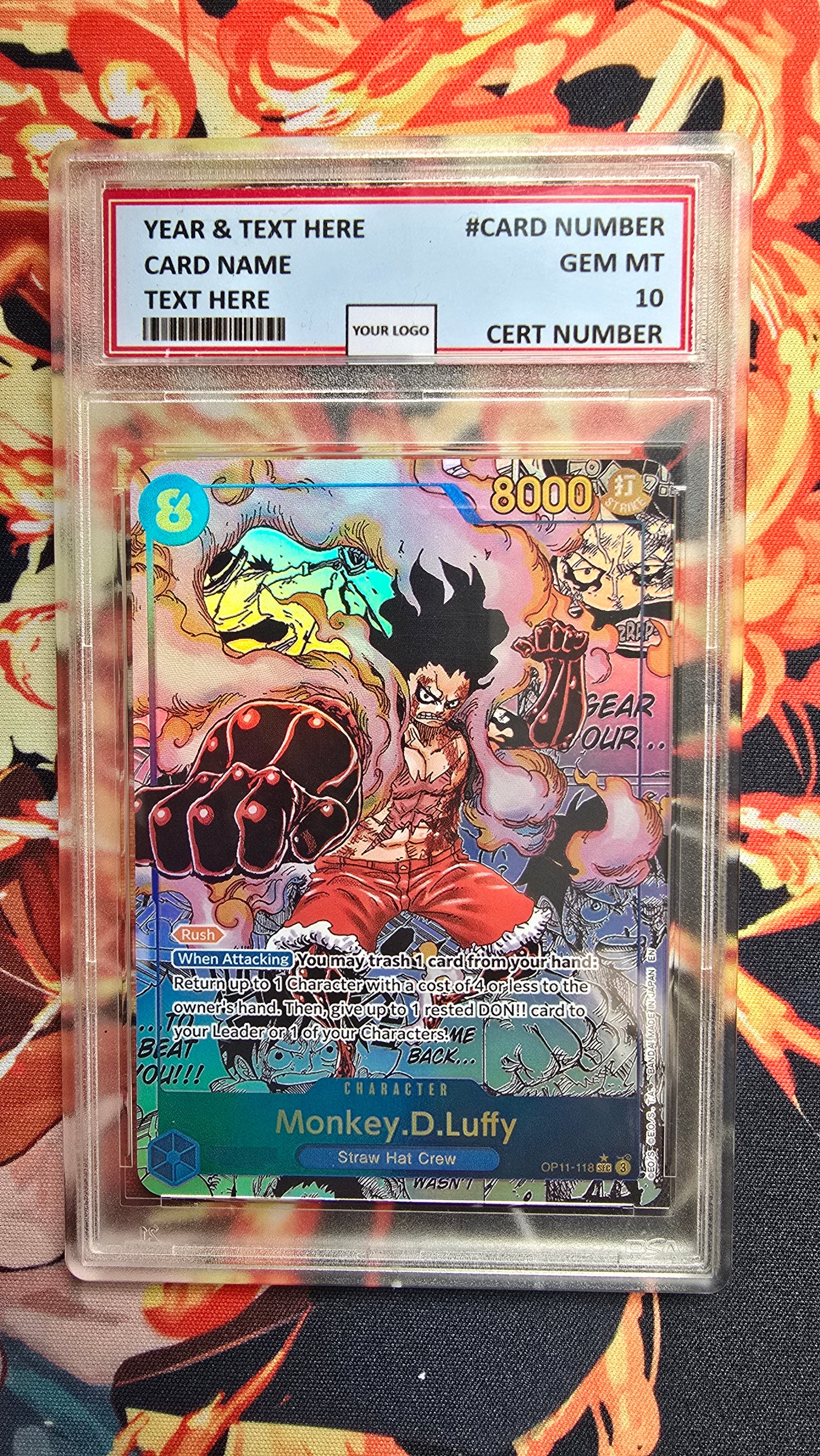 Graded PSA 10 Style One Piece TCG OP01 - EB04 Manga High Quality Textured Cards English Card Proxy