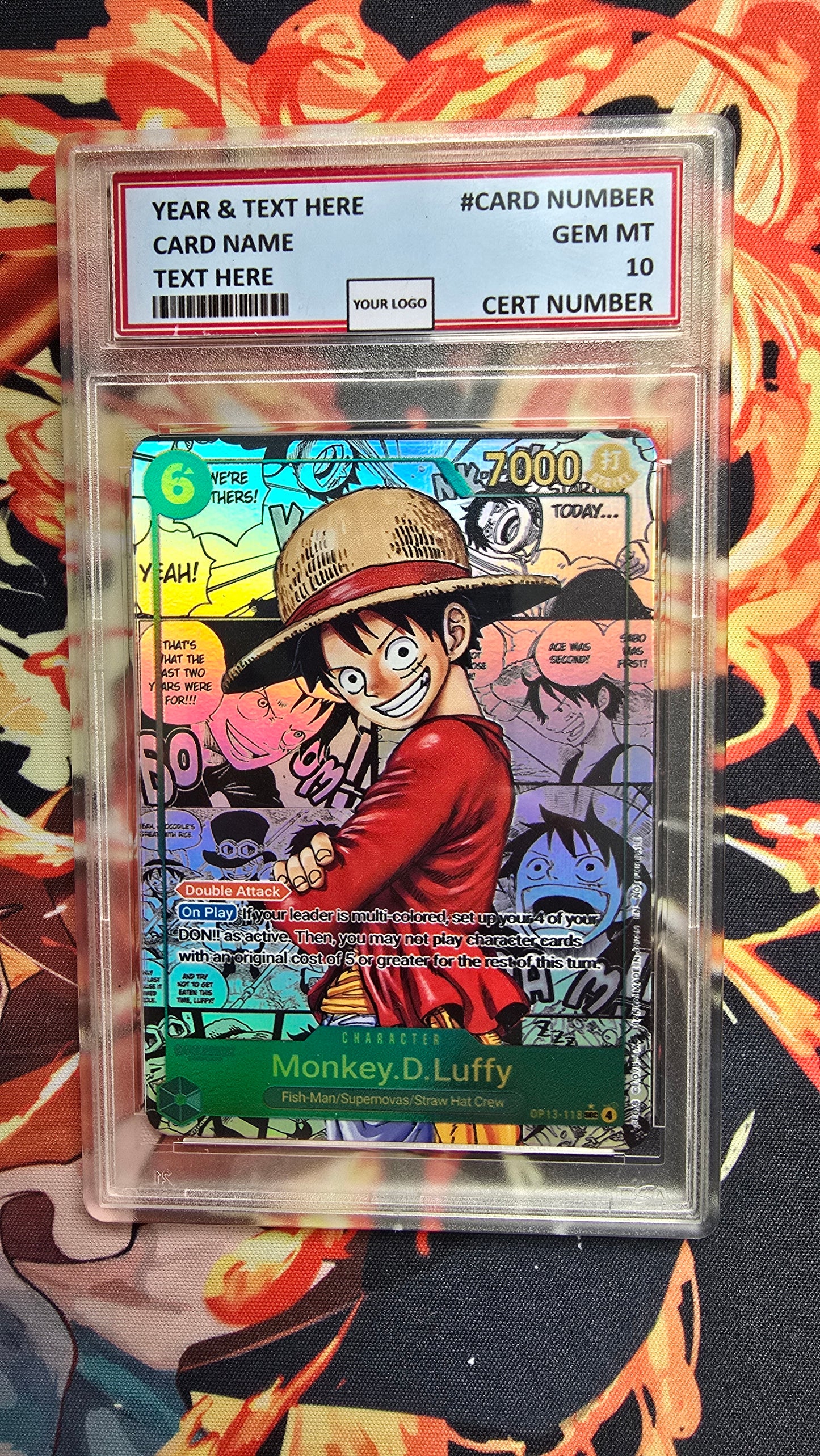 Graded PSA 10 Style One Piece TCG OP01 - EB04 Manga High Quality Textured Cards English Card Proxy