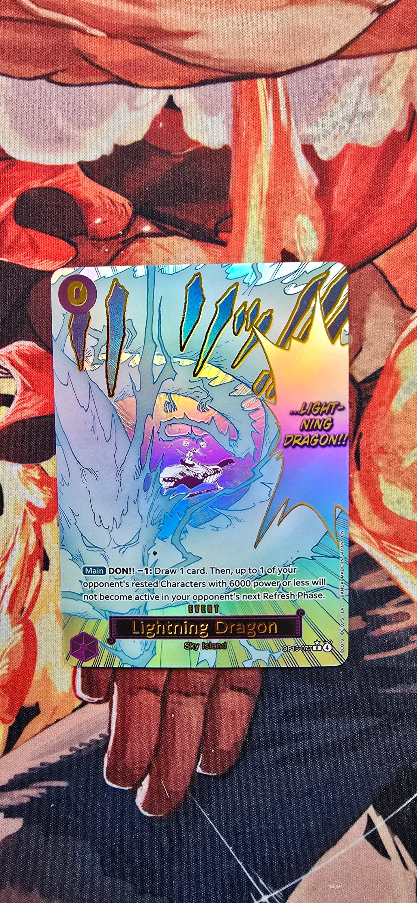 OP15 Lightning Dragon Manga Alt Art Event Card One Piece Premium Textured Proxy English