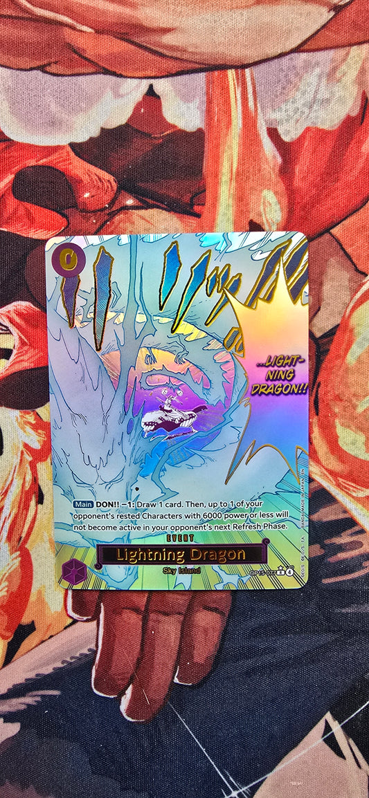 OP15 Lightning Dragon Manga Alt Art Event Card One Piece Premium Textured Proxy English