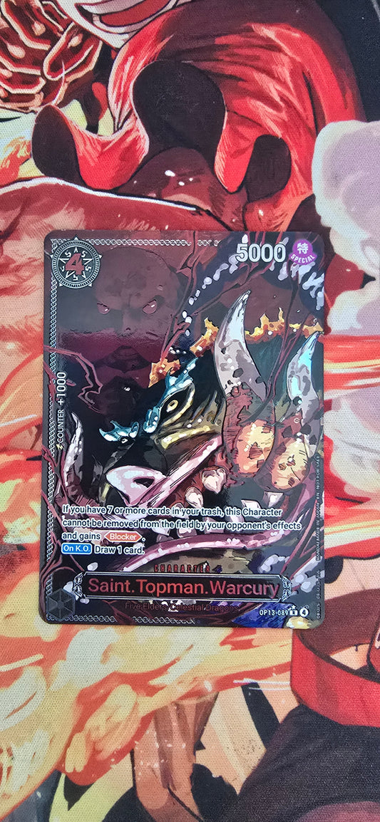 OP13 Saint Topman Warcury Alt Art One Piece Premium Quality Textured Proxy Custom Made Card