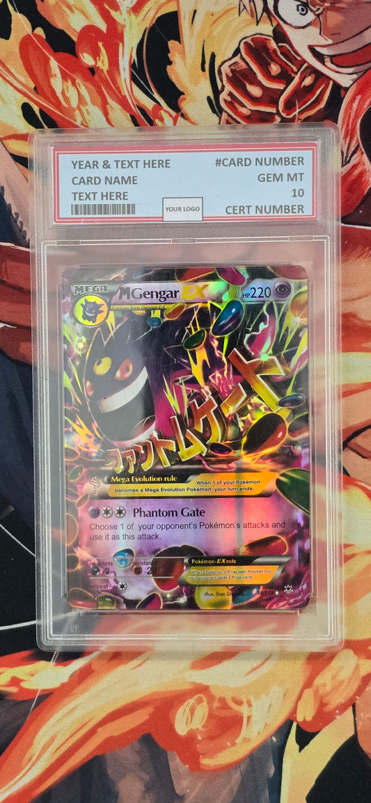 Graded PSA Style Gengar EX 35/119 XY Phantom Forces Holo Pokemon Proxy Card Slab