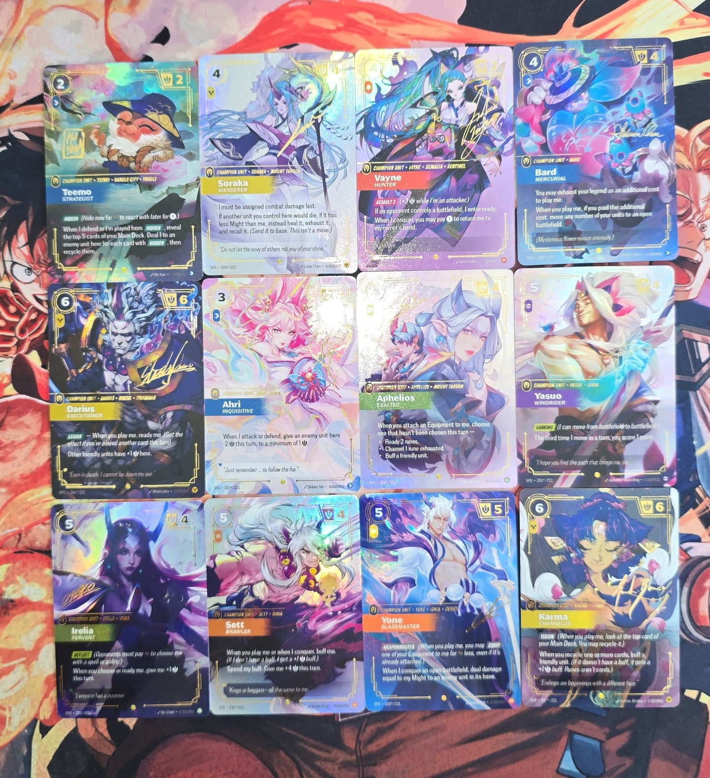 League of Legends Spiritforged Signed Overnumbered Riftbound TCG Textured Promo Custom Made Cards