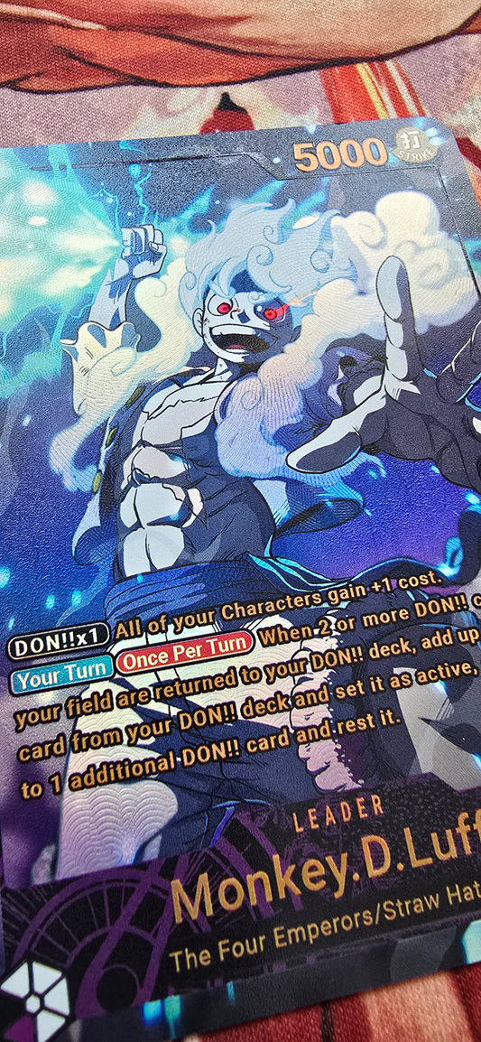 Monkey D Luffy Gear 5 Lightning Leader Custom Made One Piece Textured Card