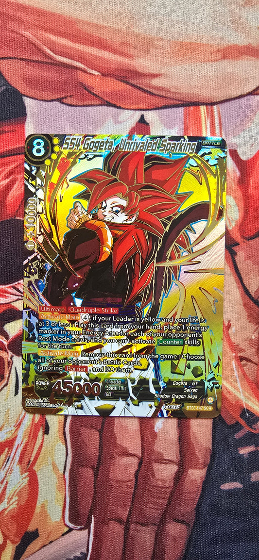 SS4 Gogeta, Unrivaled Sparking BT25-147 Legend Of The Dragon Balls Dragon Ball Super Proxy Card