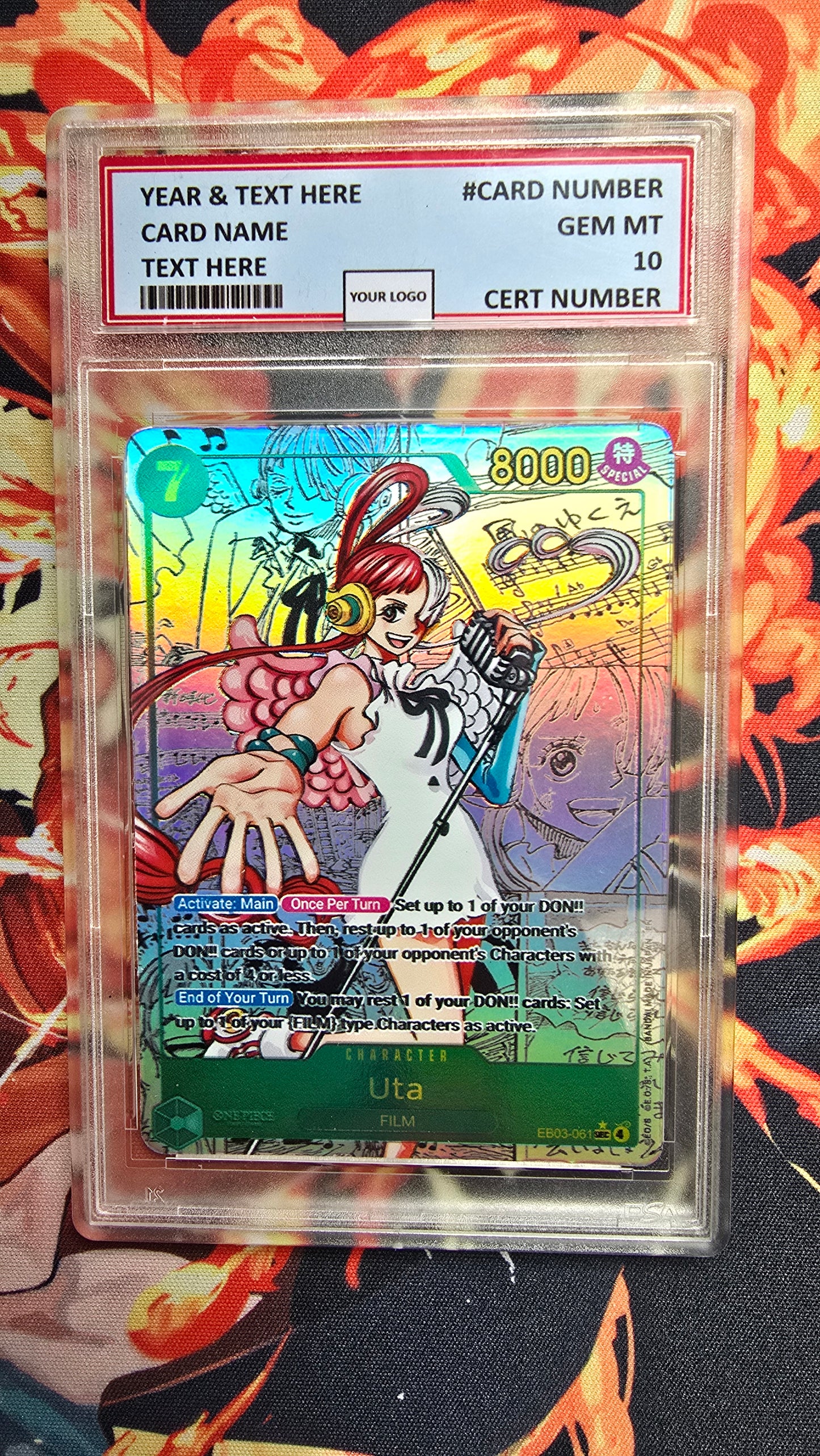 Graded PSA 10 Style One Piece TCG OP01 - EB04 Manga High Quality Textured Cards English Card Proxy