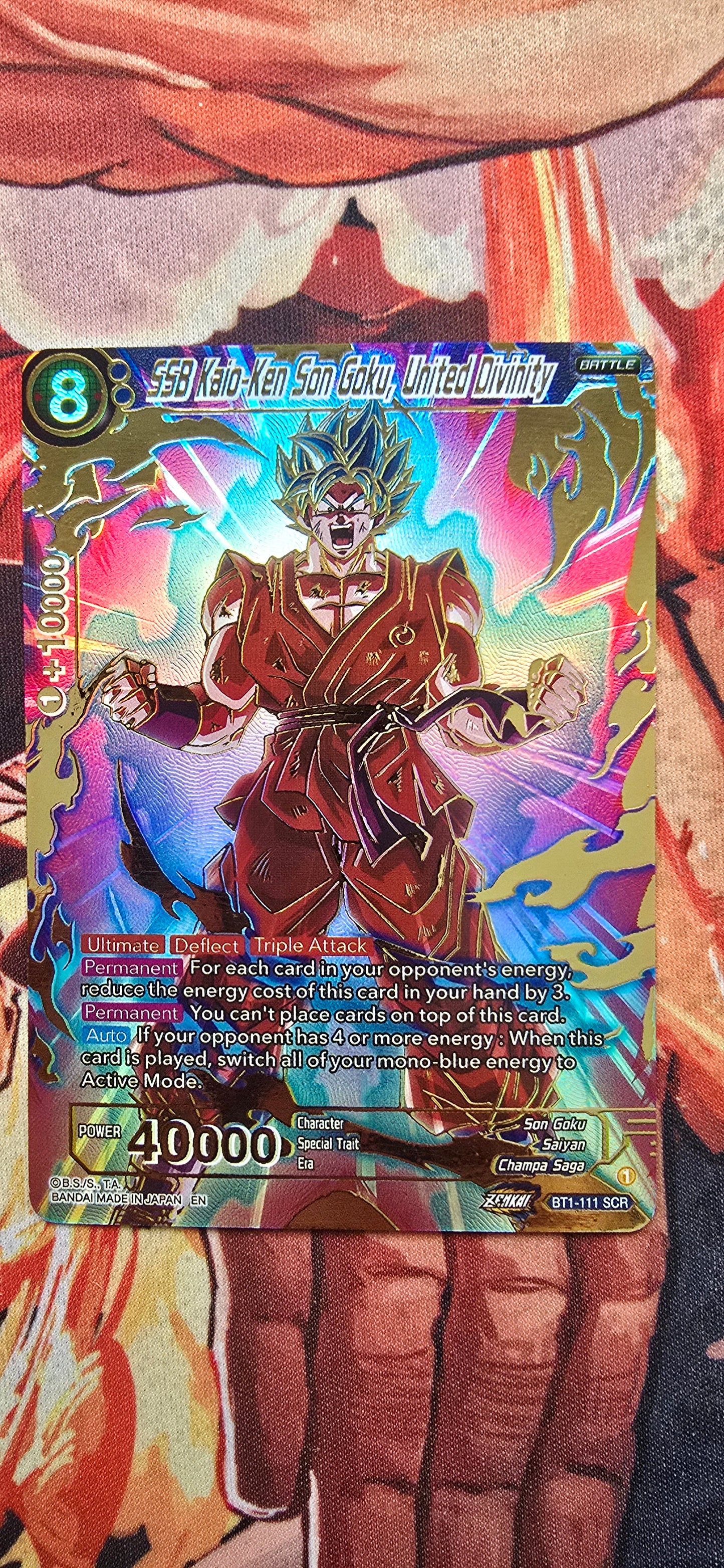 SSB Kaio-Ken Son Goku, United Divinity BT1-111 Dragon Ball Super Dawn Of The Z-Legends Proxy Card
