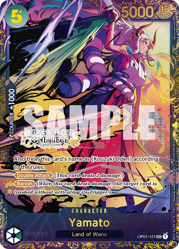 PREORDER: OP01 Yamato SEC Treasure Cup TOP 64 Textured Premium OP One Piece Proxy Card