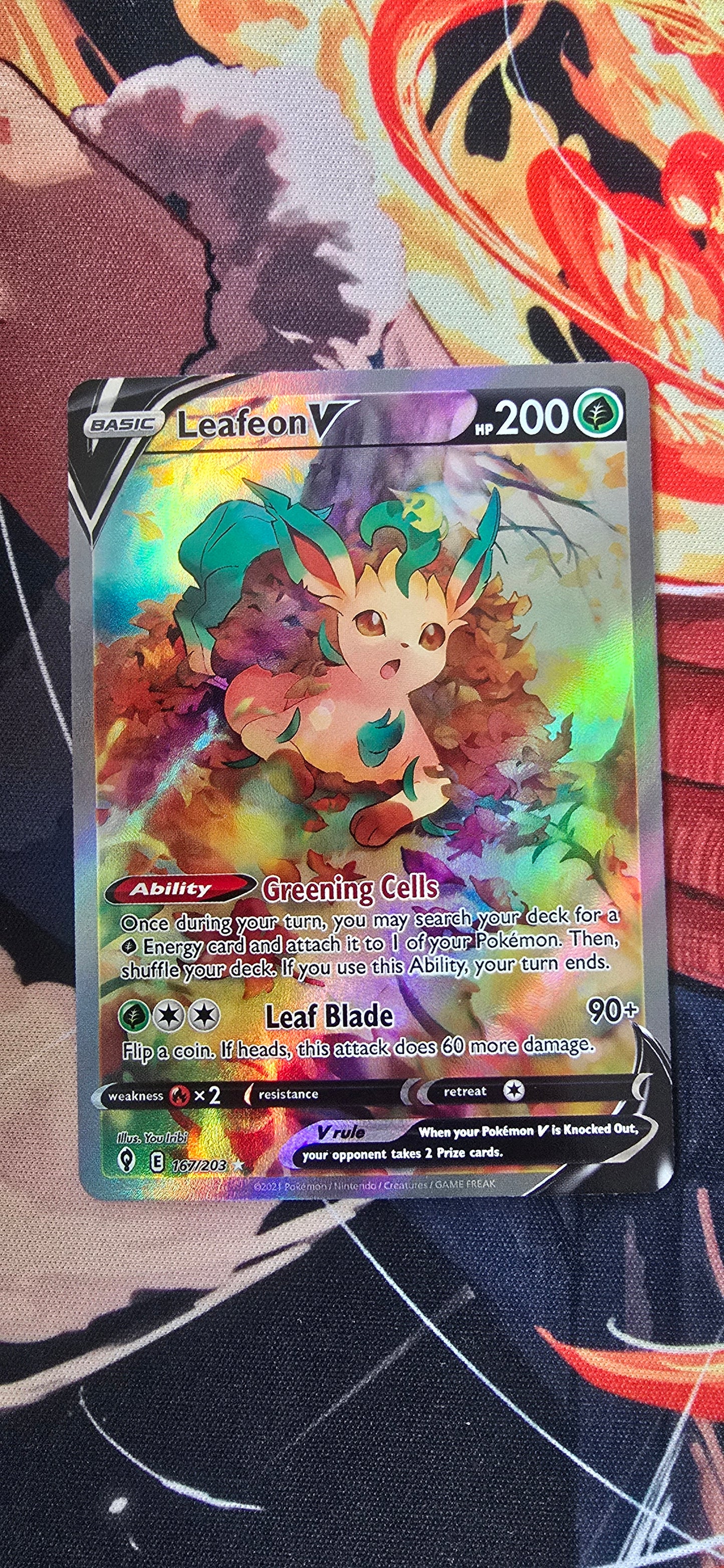 Leafeon V #167 Alternative Art Evolving Skies Textured Pokemon TCG Card Proxy