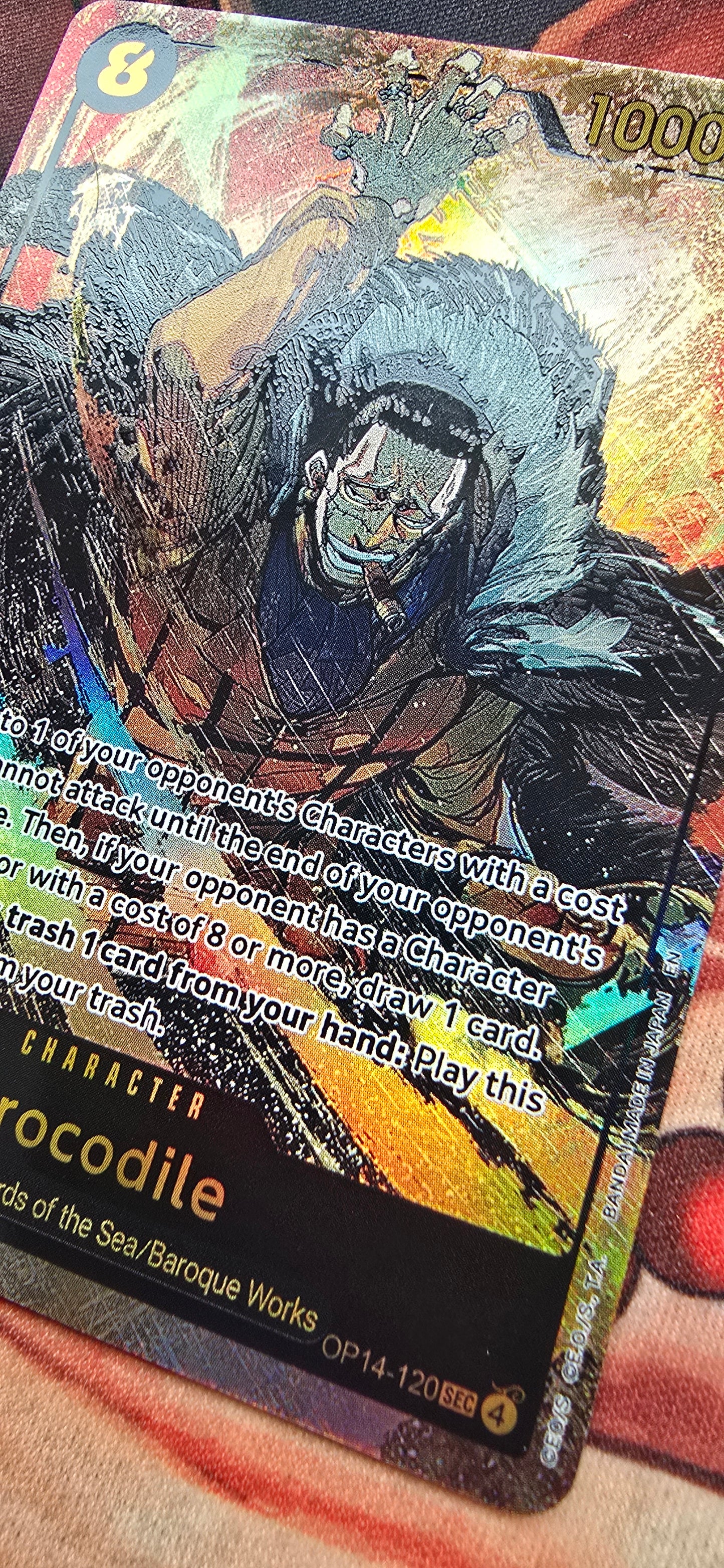 Crocodile OP14-120 Alt Art SEC Premium Holo One Piece TCG Proxy Card