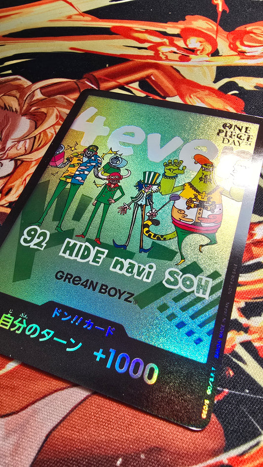 GRE4N BOYZ ONE PIECE Day 2024 Promo Japanese Custom Made Proxy Don!! Card