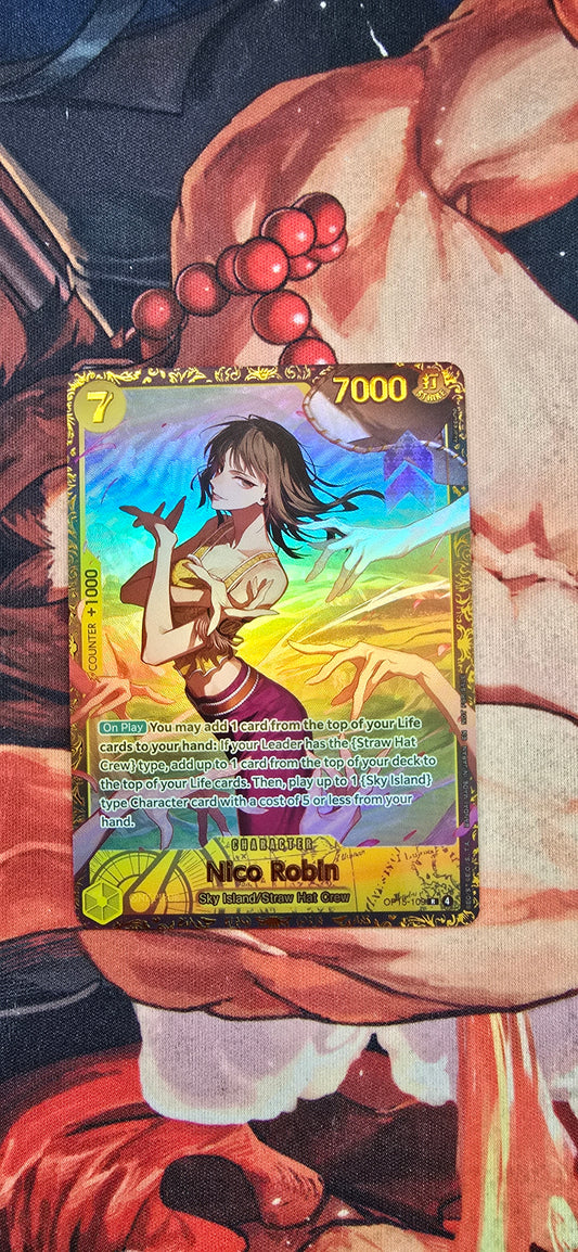 Nico Robin 26-27 Regionals Top 16 OP15-109 Championship High Quality Textured OP One Piece Custom Made Proxy Card