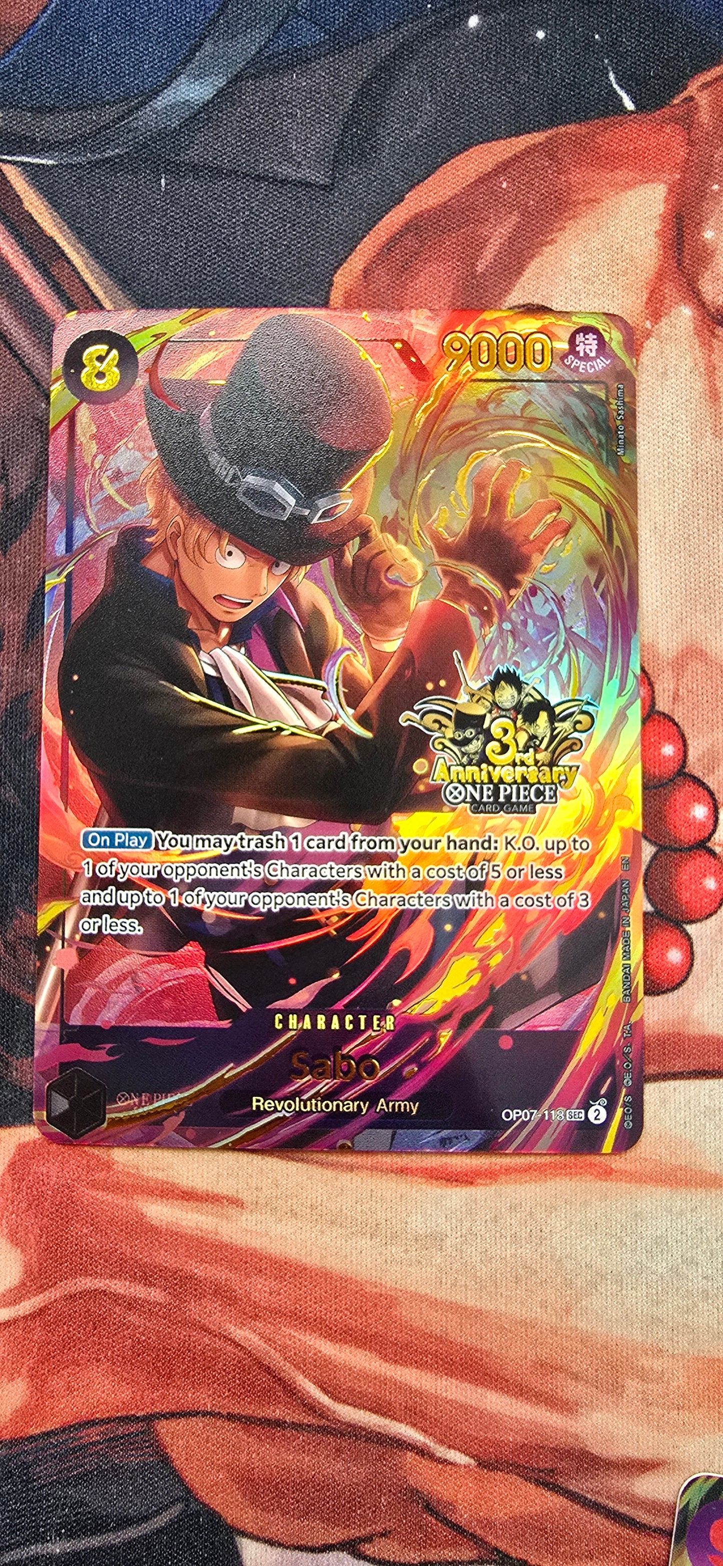 Sabo 3rd Anniversary One Piece TCG Textured Custom Made Proxy Card