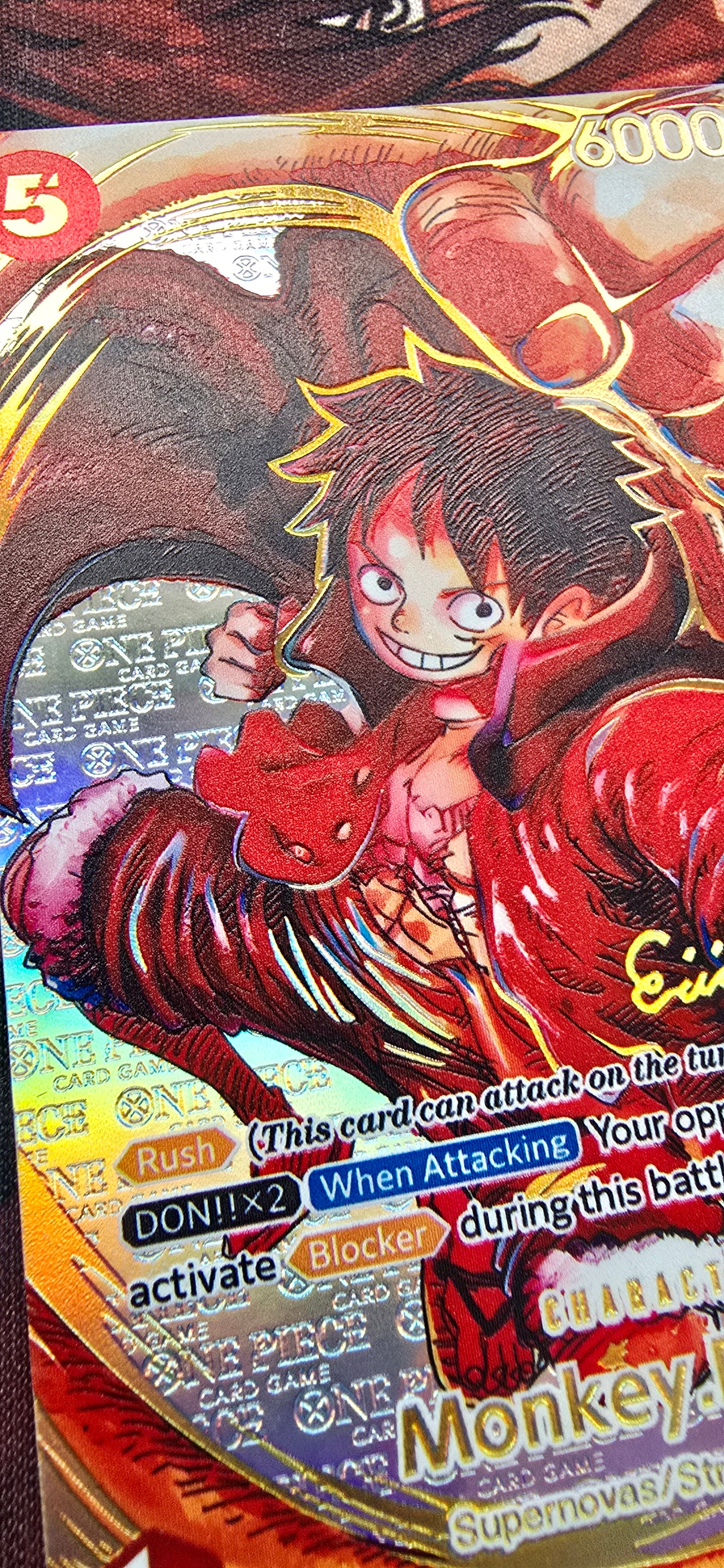 Oda Signed Monkey D Luffy ST01-012 Premium Textured English One Piece Card Game TCG Proxy Card