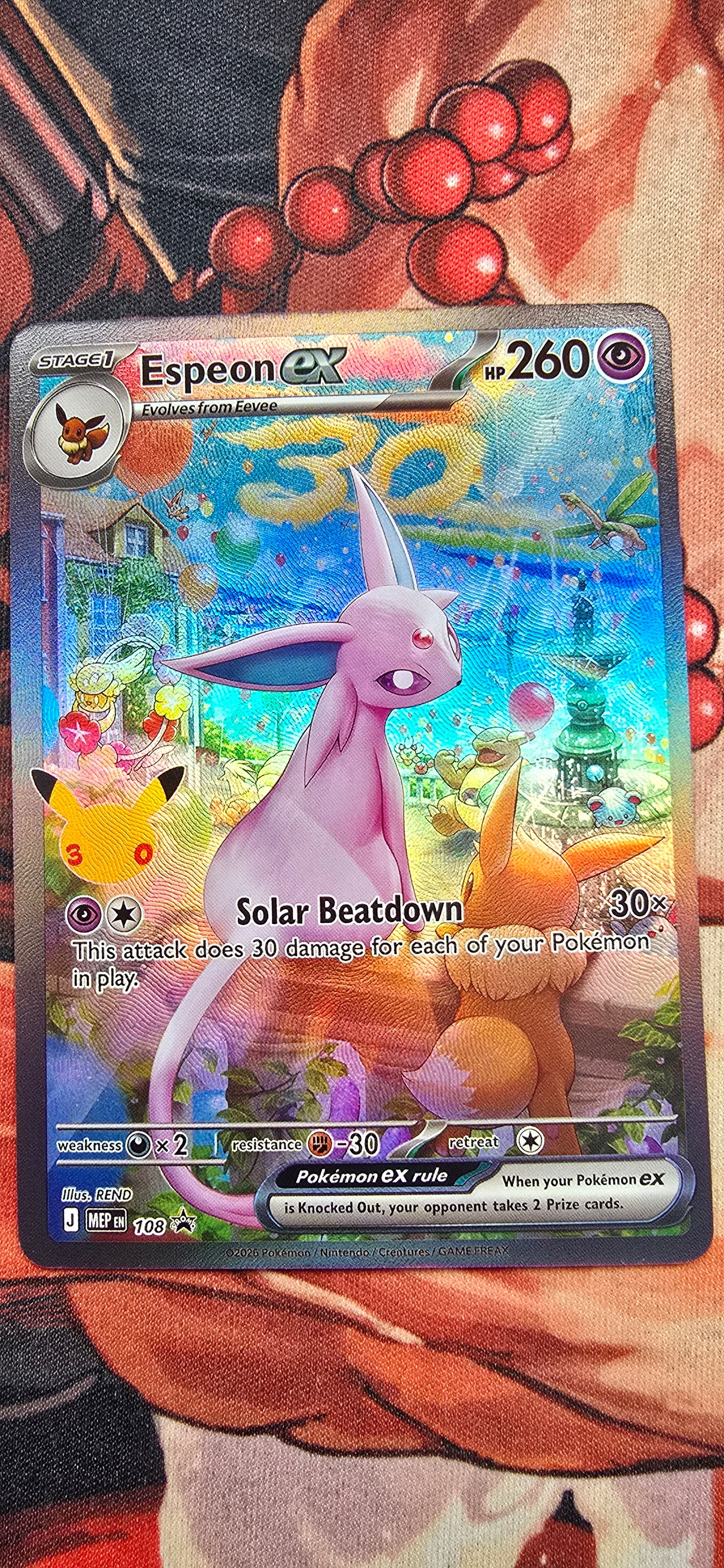 30th Anniversary Espeon ex Day Pokemon TCG Custom Made Card