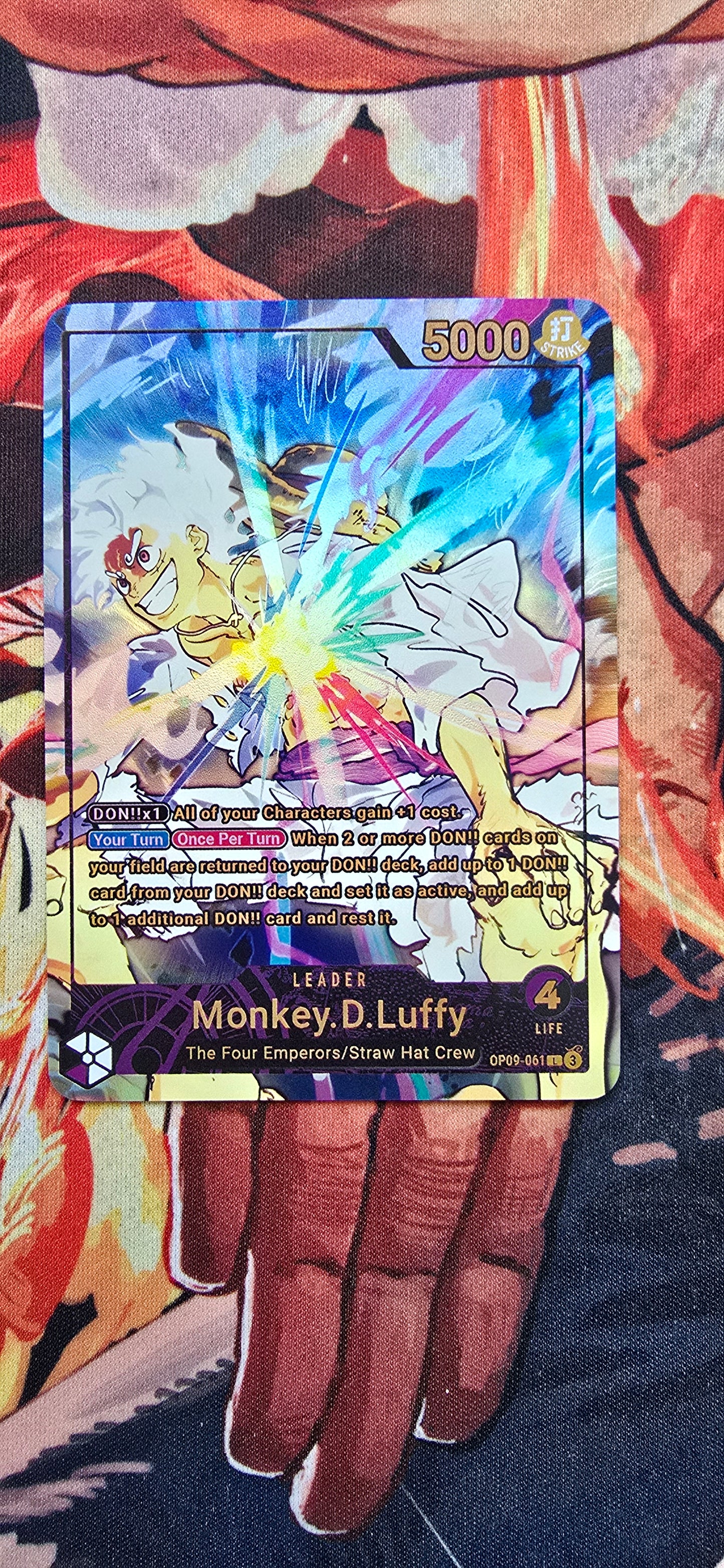 Monkey D Luffy Gear 5 OP09 Leader Custom Made One Piece Textured Card