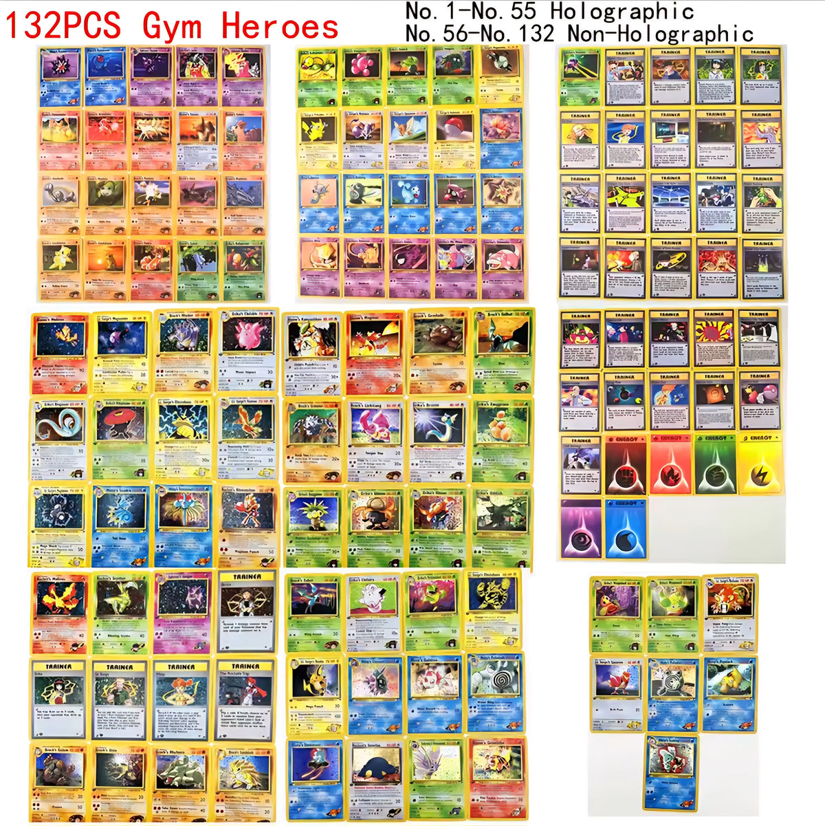 Made-To-Order: Complete Master Set Pokemon TCG Gym Heroes 132/132 English Proxy Cards