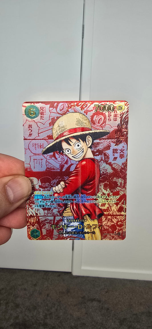 OP13 Monkey D Luffy Red Manga One Piece TCG Japanese Premium Textured Proxy Card
