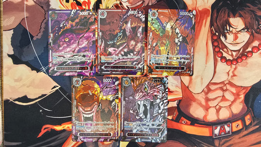 Preorder: 5 Card Bundle: OP13 The Five Elders Gorosei Awakening Yokai Forms Alt Art One Piece Premium Quality Textured Proxy Custom Made Cards Japanese