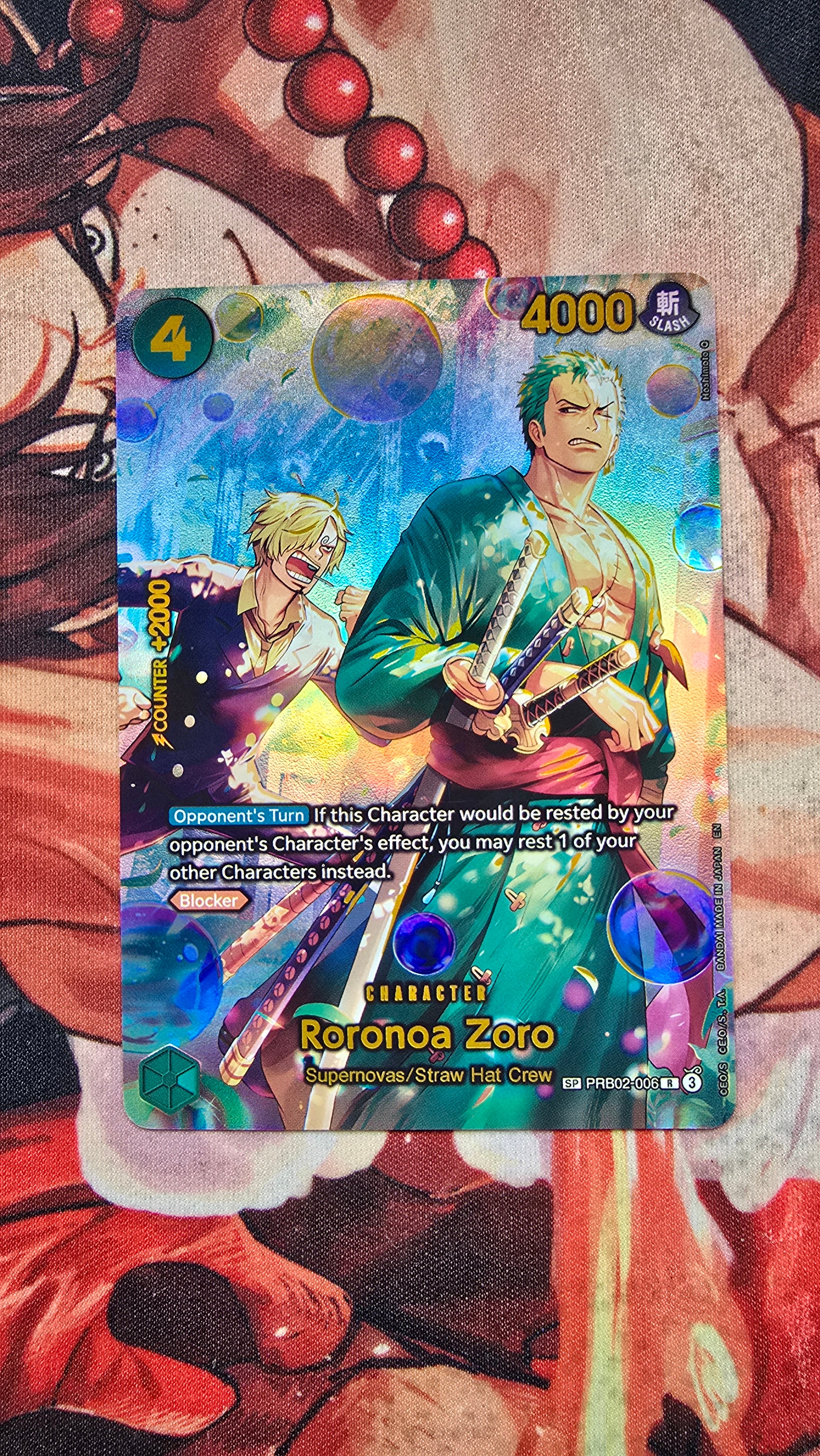 EB04 Roronoa Zoro SP PRB02 One Piece TCG Textured Custom Made Card