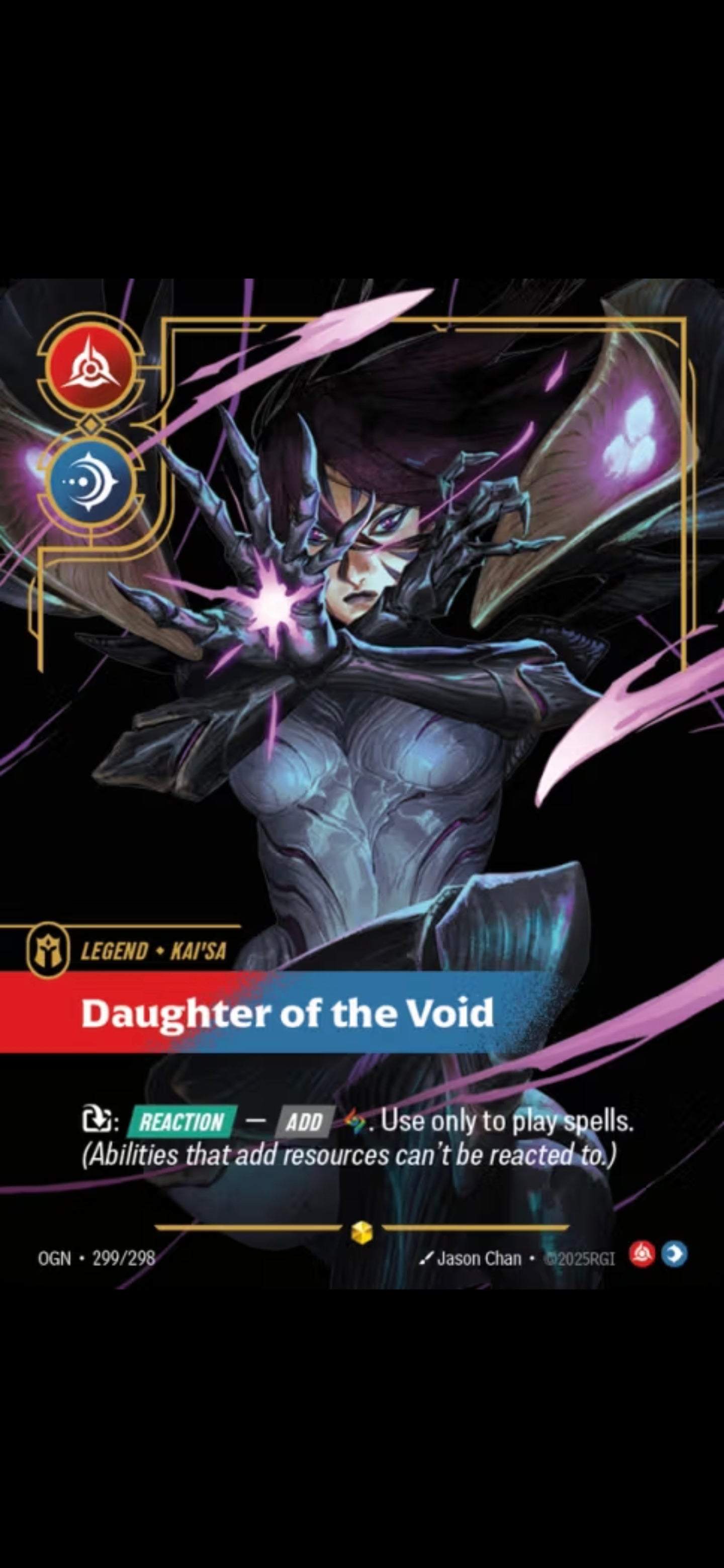 PREORDER: Kai'sa Daughter Of The Void Overnumber League of Legends Origins Riftbound TCG Textured Holo Custom Made Cards
