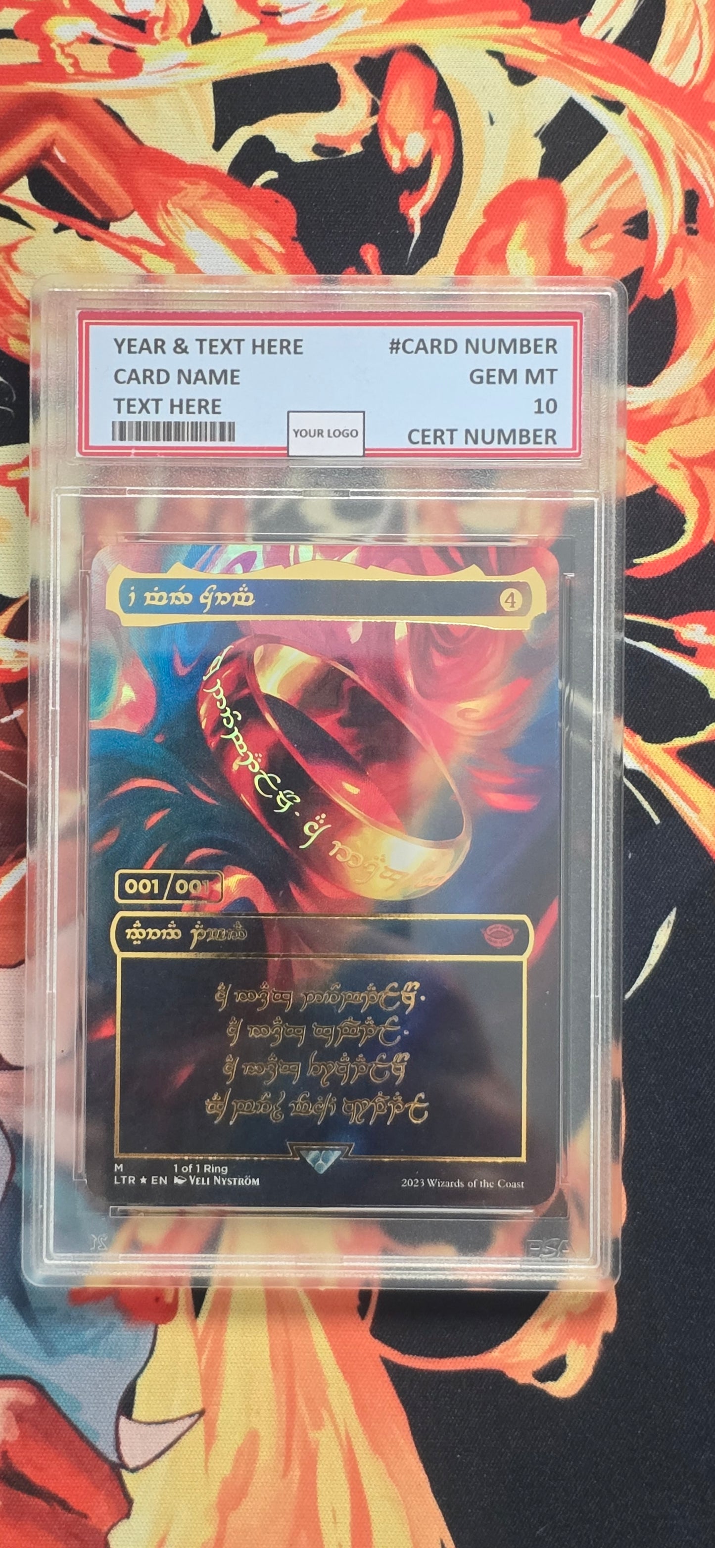 Graded PSA Style The One Ring 1/1 TCG Proxy Card Slab