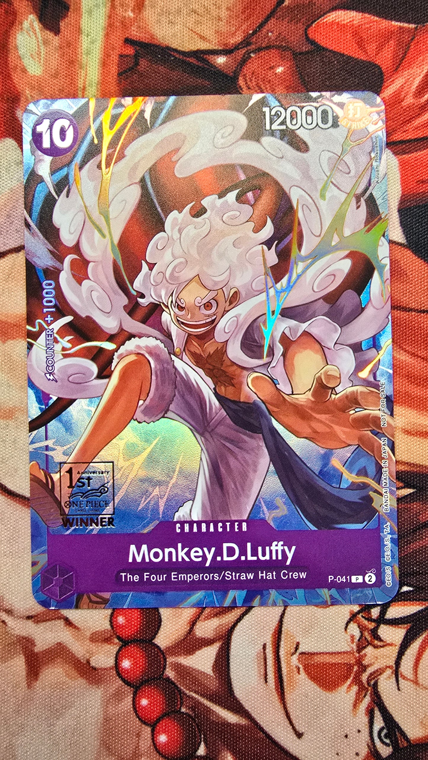 Preorder: Monkey D Luffy Winner 1st Anniversary One Piece TCG Textured Promo Custom Made Cards