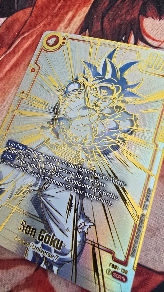 Son Goku World Awakened Pulse SCR FB1-139 Dragon Ball Fusion World SP Alt Art Card Proxy English