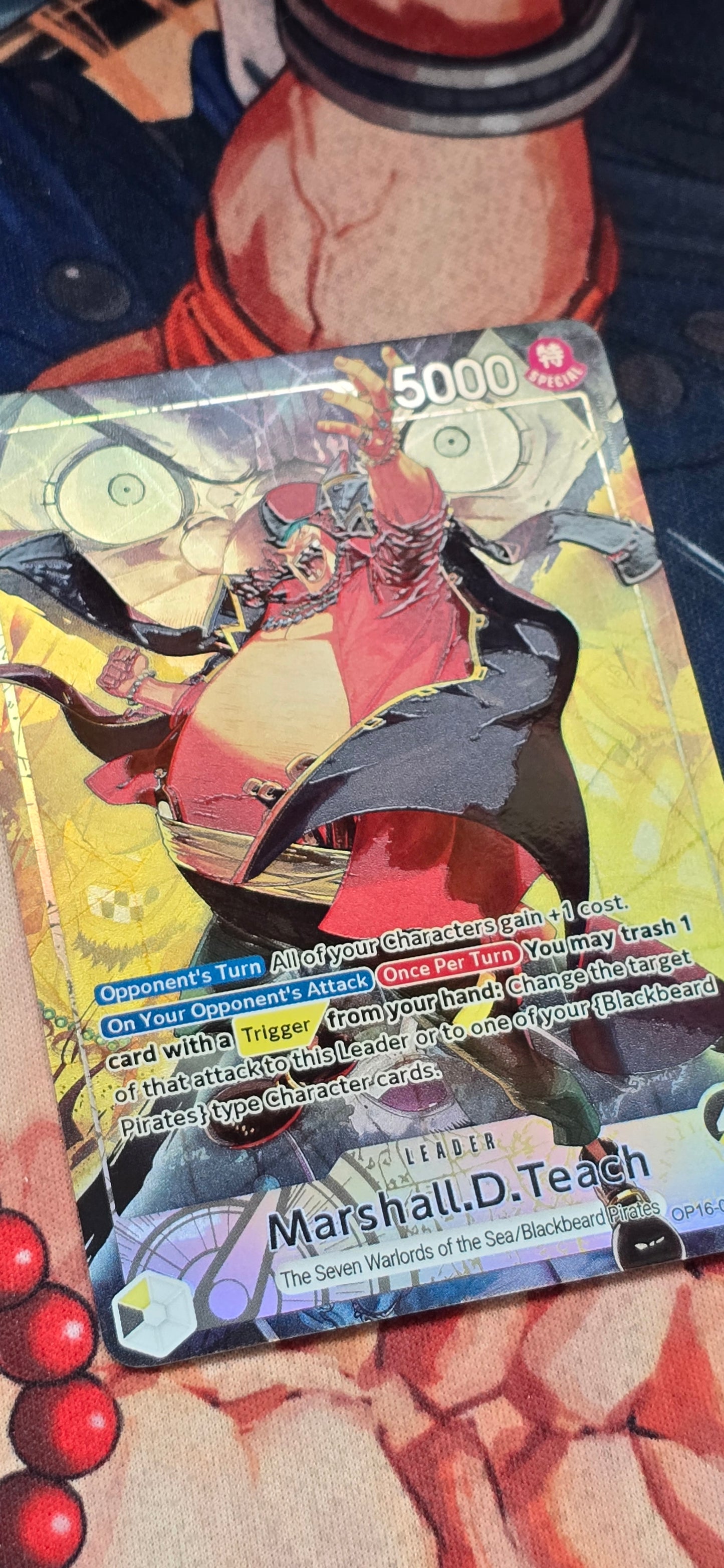 6 Card Bundle OP16 Leader Cards Portgas D Ace, Monkey D Luffy,  Buggy, Sengoku, Yamato, Marshall D Teach Premium Textured Alt Art One Piece TCG English Proxy Cards