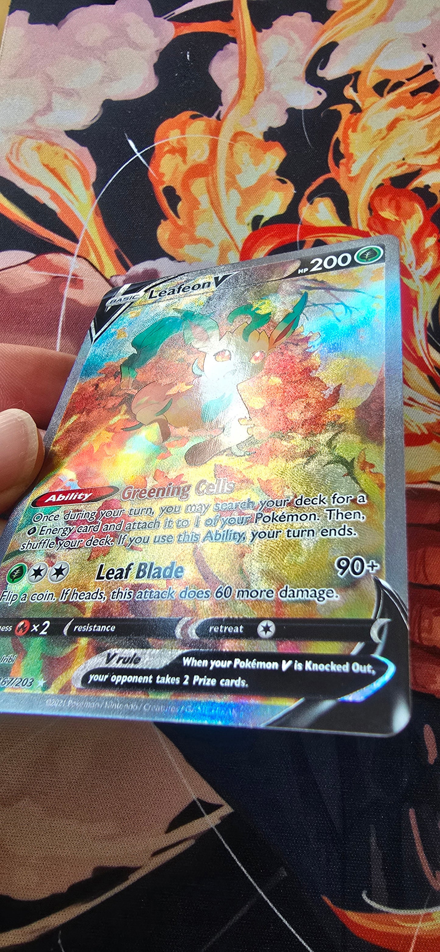 Leafeon V #167 Alternative Art Evolving Skies Textured Pokemon TCG Card Proxy