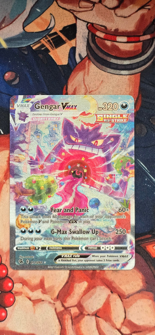 Gengar VMAX Alt Art 2021 Sword & Shield Fusion Strike 271/264 SR Holo Premium Textured Pokemon TCG Card Proxy