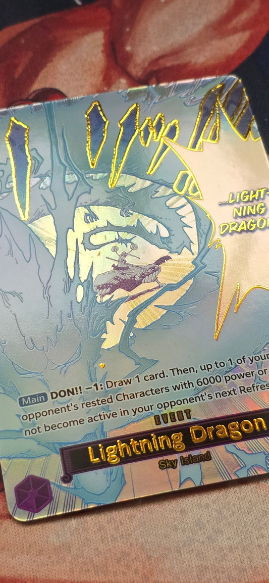 OP15 Lightning Dragon Manga Alt Art Event Card One Piece Premium Textured Proxy English
