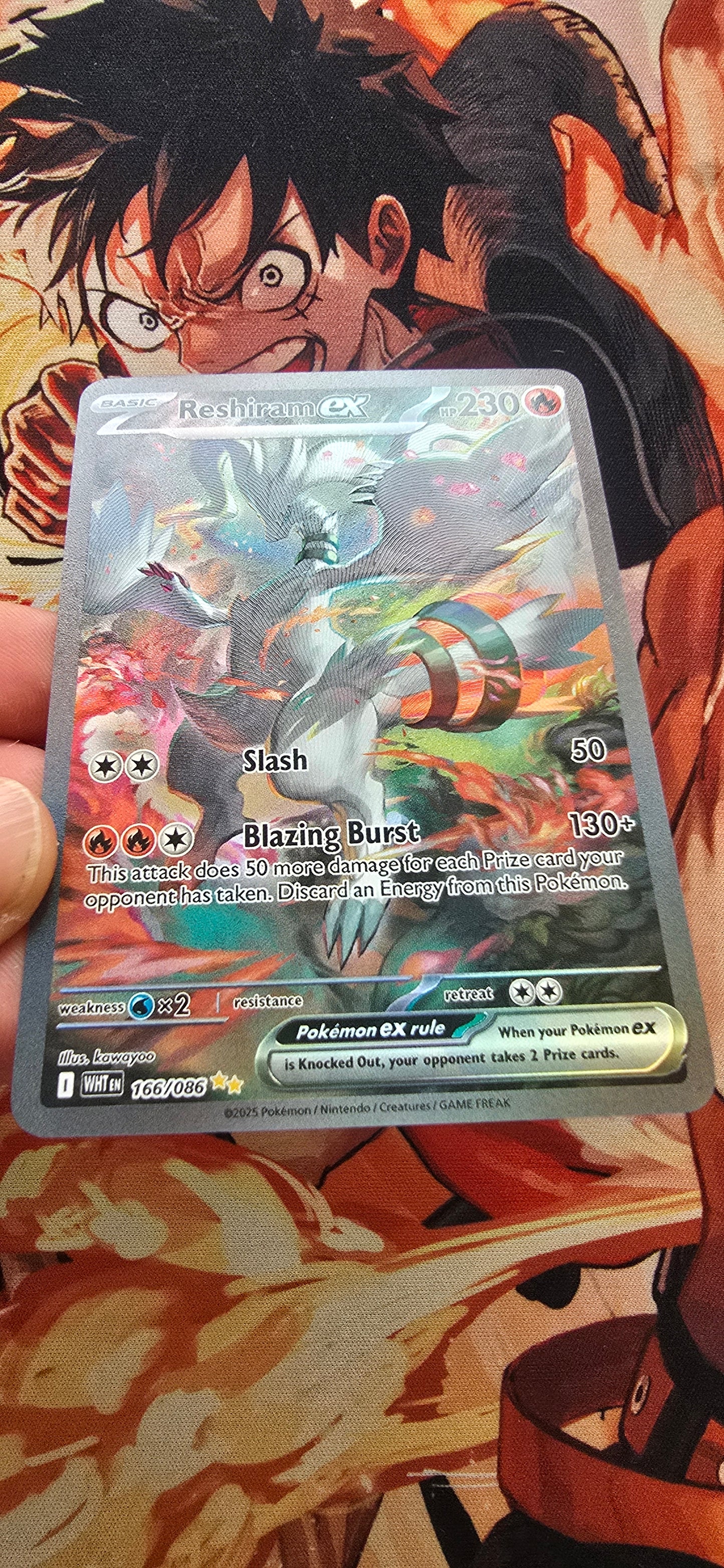 Graded PSA Style Reshiram #166 white Flare Pokemon Card High Quality Textured Card Proxy Slab