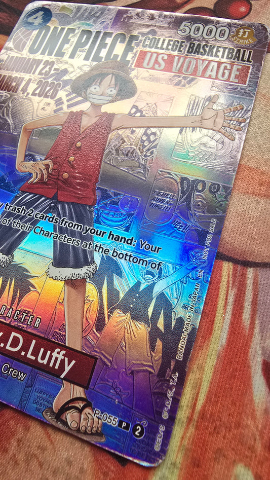 Monkey D Luffy P-055 US College Basketball Rutgers One Piece TCG Promo Custom Made Card