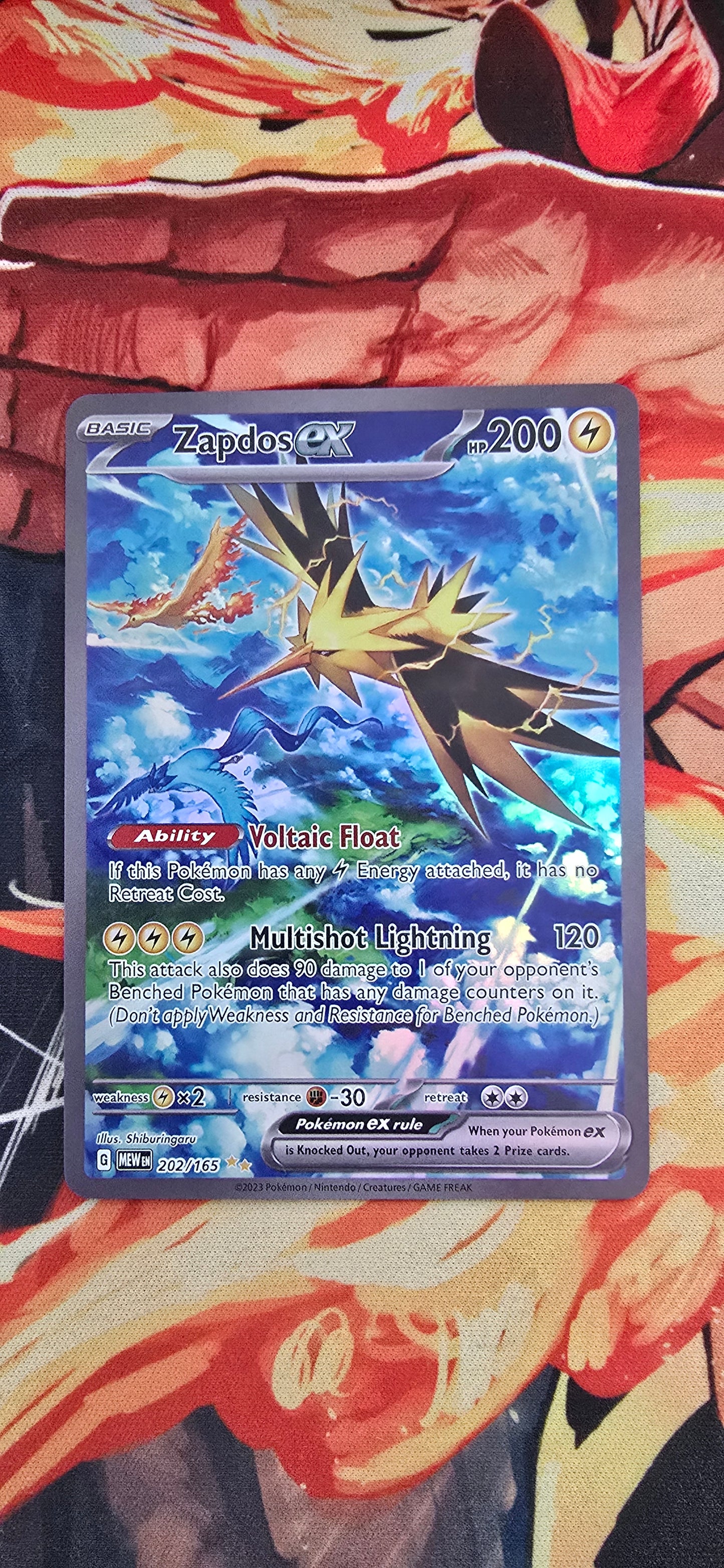 Zapdos ex 202/165 Scarlet & Violet 151 Holo Pokemon TCG Proxy Card